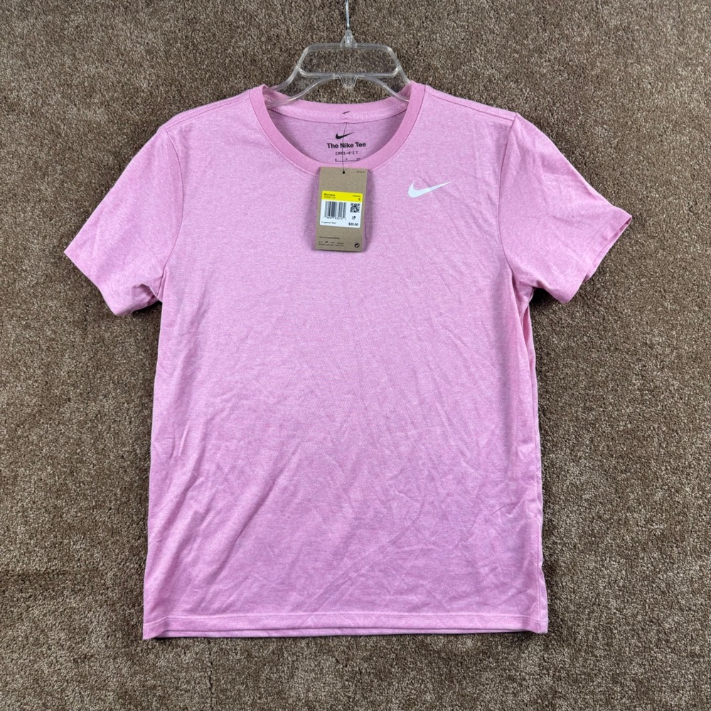 Nike Womens Dri-FIT Training Tee Pink Heathered Short Sleeve DX0687-621 Size S